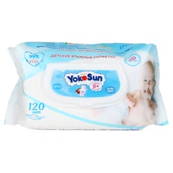 YOKO SUN Салфетки влажные детские 0+ 120шт