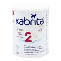 KABRITA GOLD Смесь молочная №2 на основе козьего молока 6-12м 800гр
