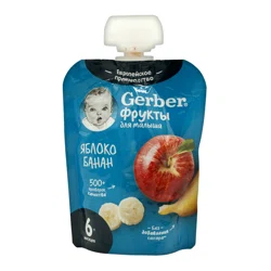 GERBER Пюре яблоко-банан 90гр