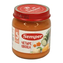 SEMPER Пюре 4 овоща 100 гр 5+