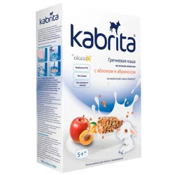 KABRITA Каша гречневая с яблоком и абрикосом на козьем молоке  5+ 180 гр