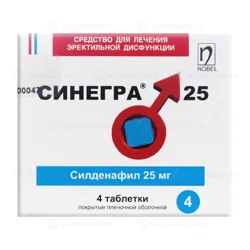 СИНЕГРА 25 мг №4 таб  Силденафил