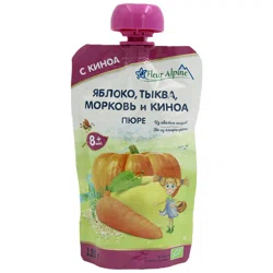 FLEUR ALPINE Пюре яблоко тыква морковь и киноа 8м+ 120гр