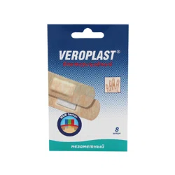 VEROPHARM Лейкопластырь VEROPLAST Бактерицидный незаметный №8