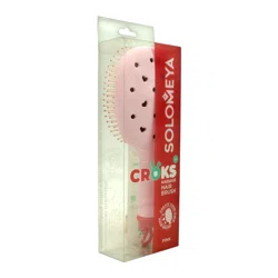 SOLOMEYA Расческа массажная для волос с отверстиями для джиббитсов. Розовая
