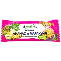 FLEUR ALPINE Батончик Тропические Фрукты Ананас и Маракуйя без сахара 20гр