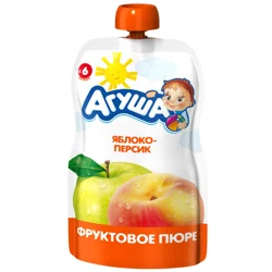 АГУША Пюре фруктовое Яблоко-персик 90гр