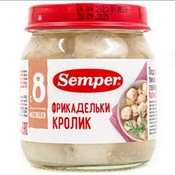 SEMPER Пюре фрикадельки кролик 8м+