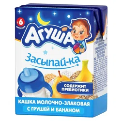 АГУША Кашка Засыпай-ка Молочно-злаковая Груша-банан 6+ 200мл