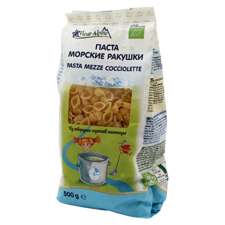 FLEUR ALPINE Макароны паста Морские ракушки 500гр