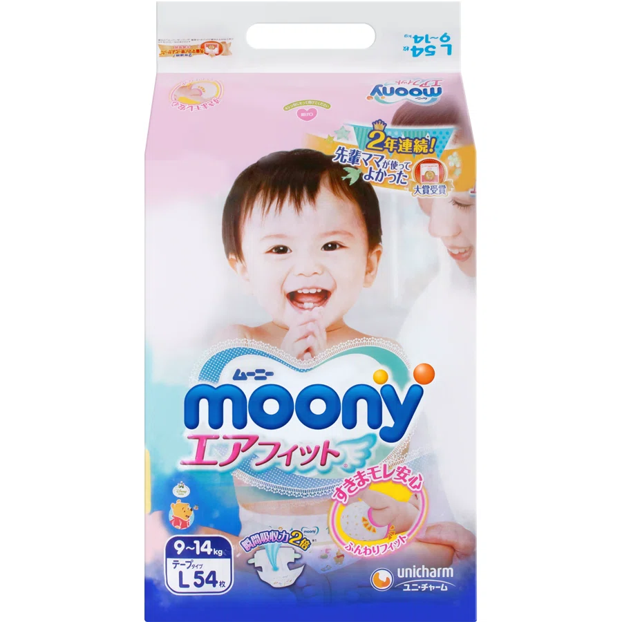 MOONY Подгузники L 9-14кг, 54шт