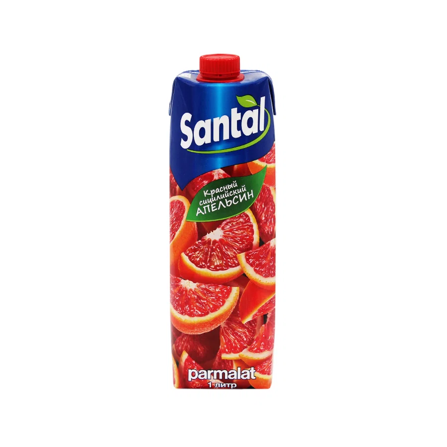 SANTAL Напиток сокосодержащий из Красных Сицилийский Апельсинов 1л