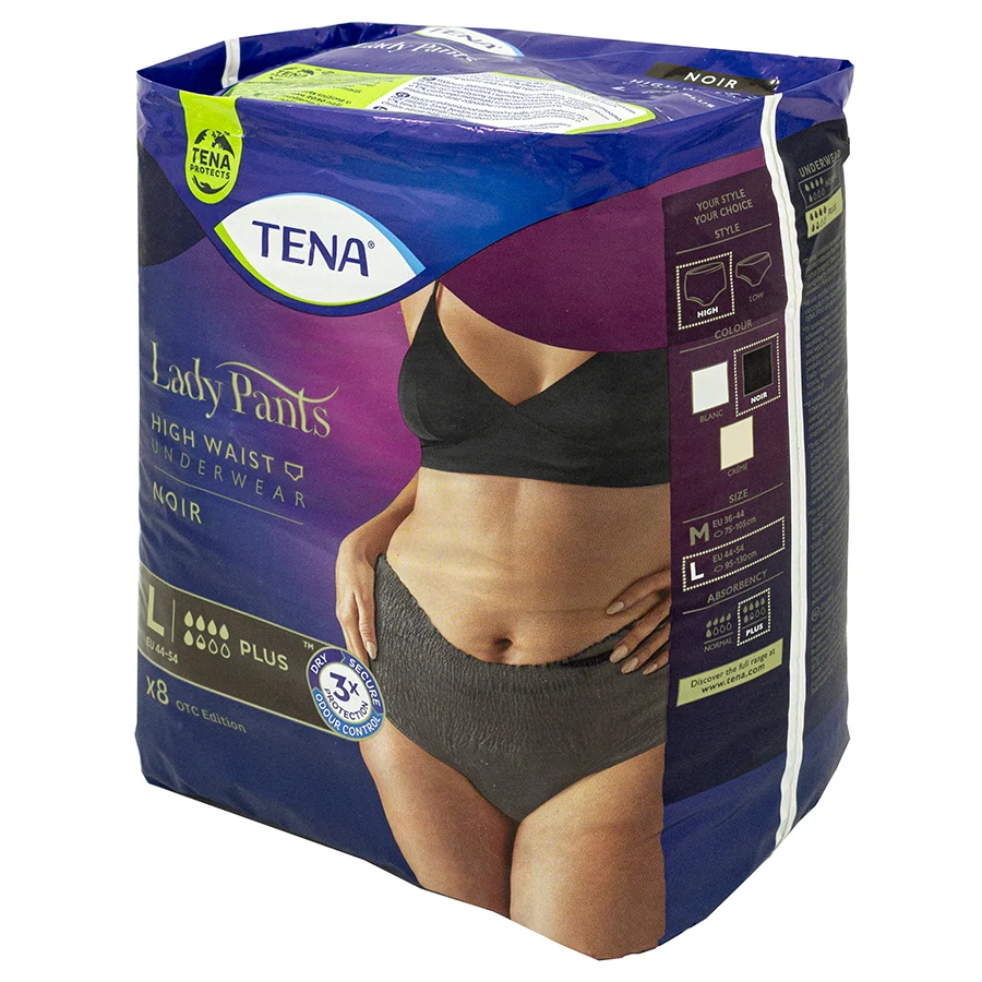 TENA Трусики гигиенические 5,5 капель lady Pants размер L №8 черные