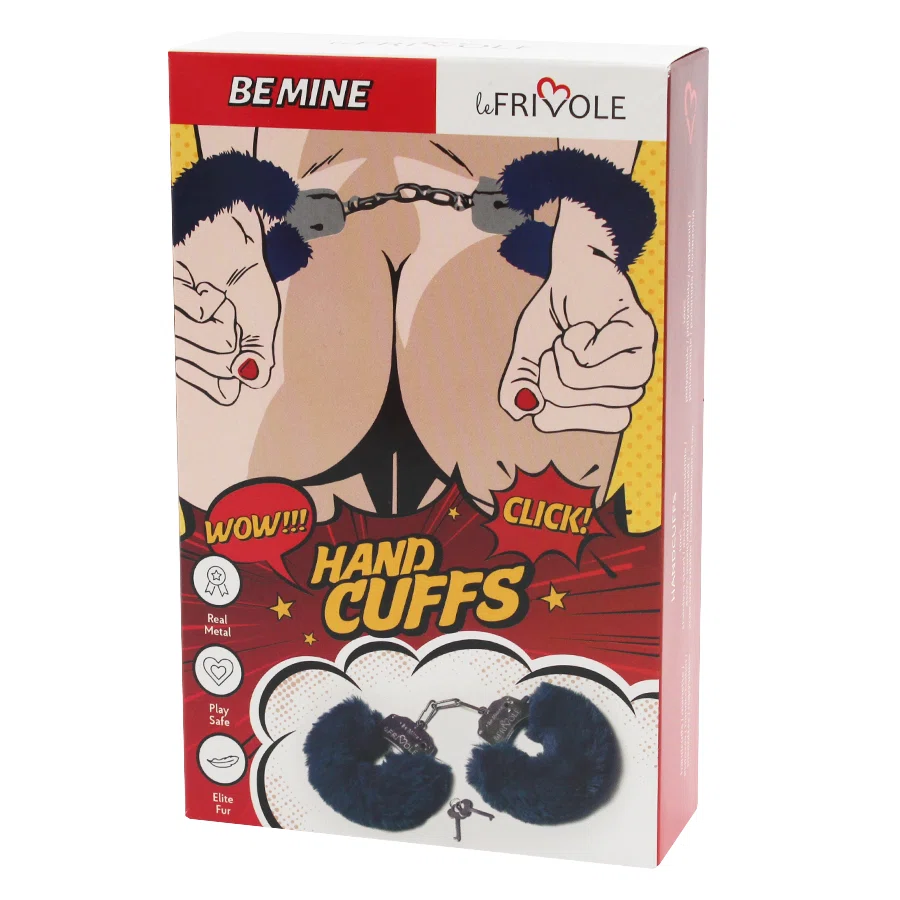 LE FRIVOLE Наручники с мехом Be mine цвет синий 06207