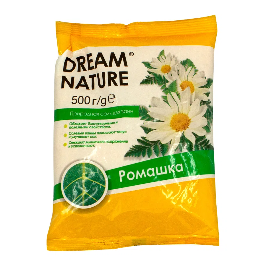 DREAM NATURE Соль для ванн с пеной Ромашка 500гр