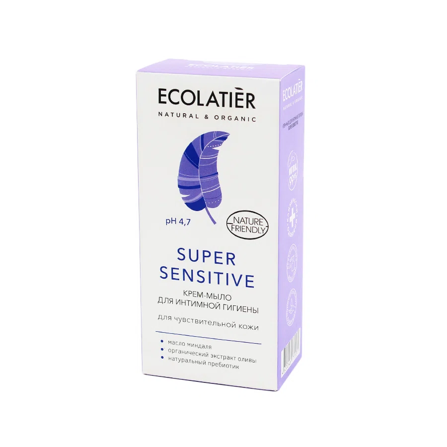 ECOLATIER SUPER SENSITIVE Крем-Мыло для интимной гигиены для чувствительной кожи РН 4,7 250мл
