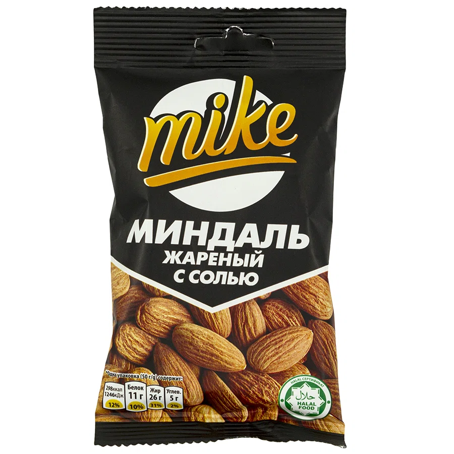 MIKE Миндаль жареный с солью 50 гр