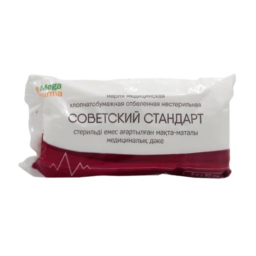 MEGA PHARMA Марля мед, Советский Стандарт хлопчатобумажная нестерильная 5м*90см