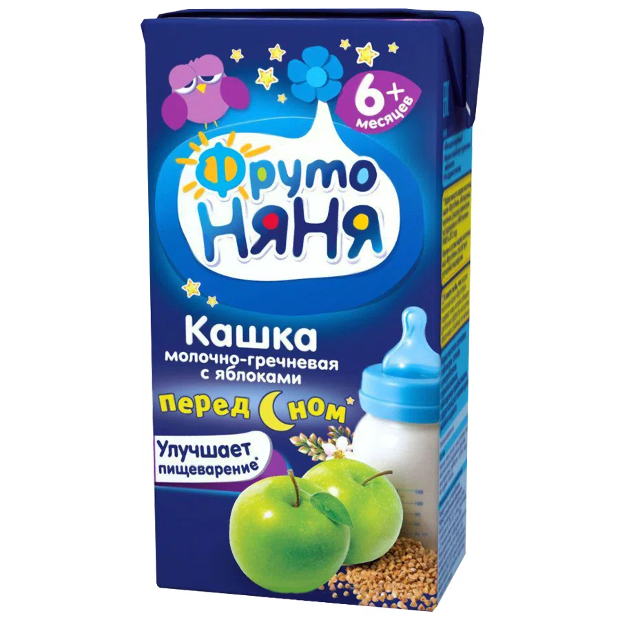 ФРУТО НЯНЯ Каша молочная гречневая с яблоками 200мл