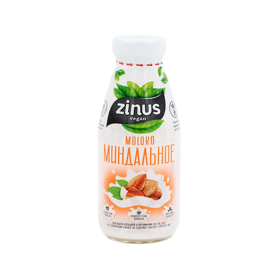 ОВСЯНКАСЭР ZINUS VEGAN Молоко Миндальное 0,3л стекло