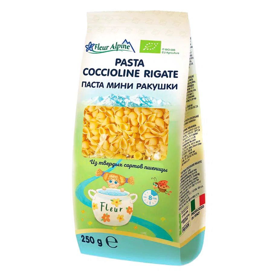 FLEUR ALPINE Макароны паста мини-ракушки 250гр