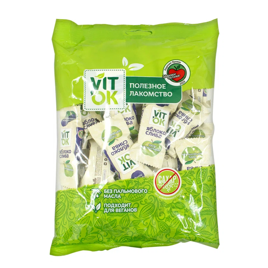 VITOK Конфеты неглазированные фруктовые яблоко-слива 500 гр