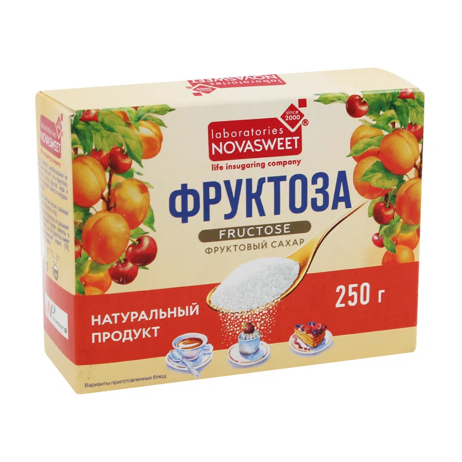 NOVASWEET Фруктоза натуральный фруктовый сахар 250гр
