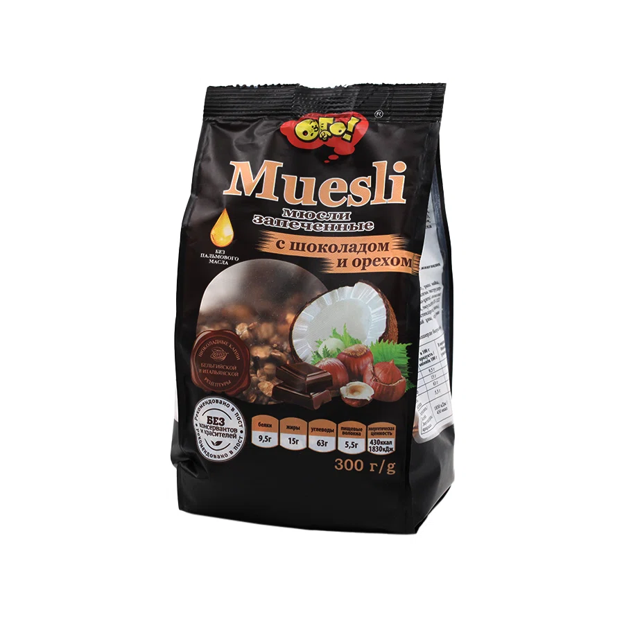 ОГО! Мюсли запеченные с шоколадом и орехом 350гр,