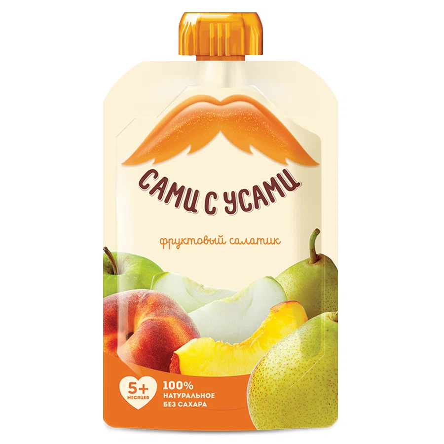 САМИ С УСАМИ Пюре фруктовый салатик, 100гр.