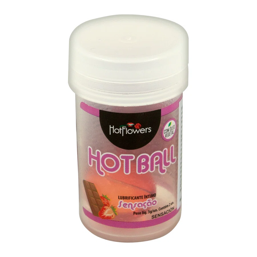 HOT FLOWERS Гель интимный Hot Ball 2 шарика клубника в шоколаде