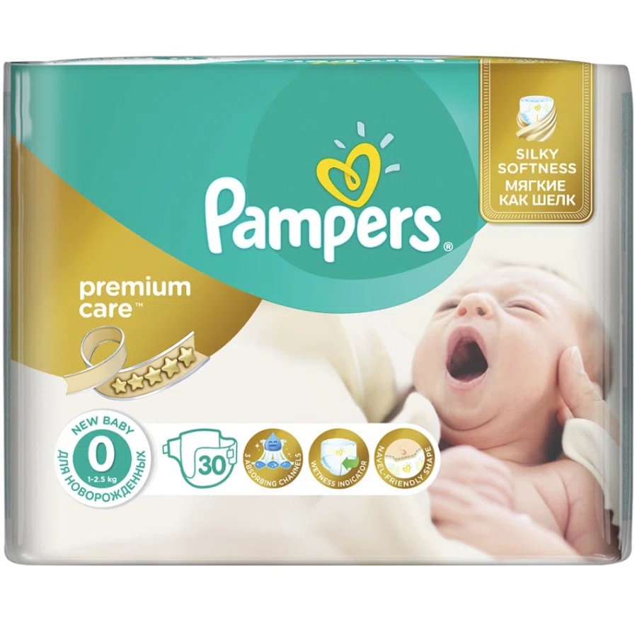 PAMPERS Подгузник Premium care 0 newborn 2-5кг