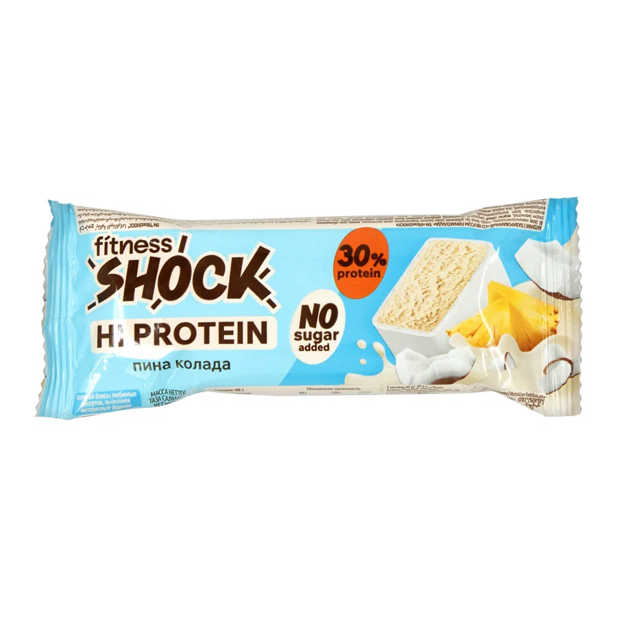 FITNES SHOCK Батончик глазированный со вкусом пенокалада 40гр
