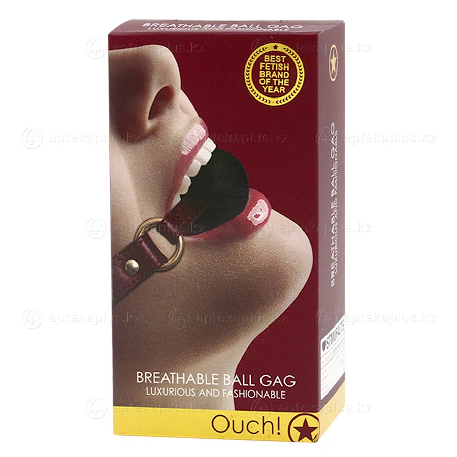 OUCH Кляп с креплением Breathable Ball Gag Burgundy
