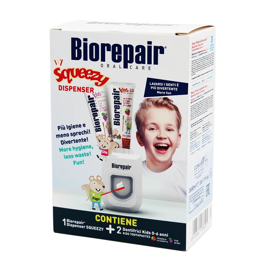 BIOREPAIR Набор детских паст 2шт земляника/виноград 0-6 2*50мл