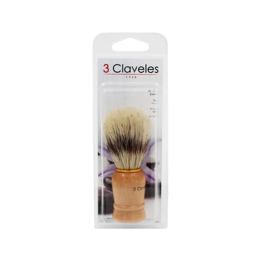 3 CLAVELES Кисточка для пены, для бритья 12745,