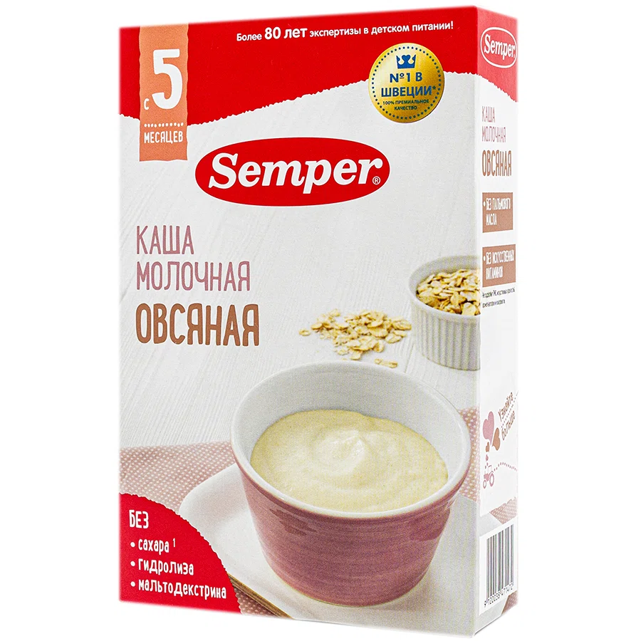 SEMPER Каша молочная Овсянная c 5 месяцев 180гр