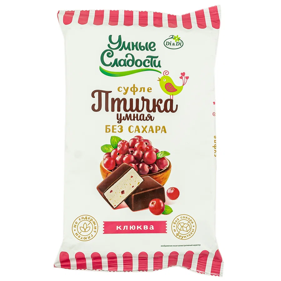DI DI УМНЫЕ СЛАДОСТИ Суфле умная птичка клюква 215гр