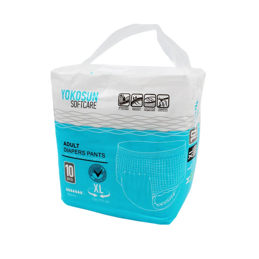 YOKOSUN Подгузники-трусики для взрослых Softcare absorb р,ХL 10шт 130-170см