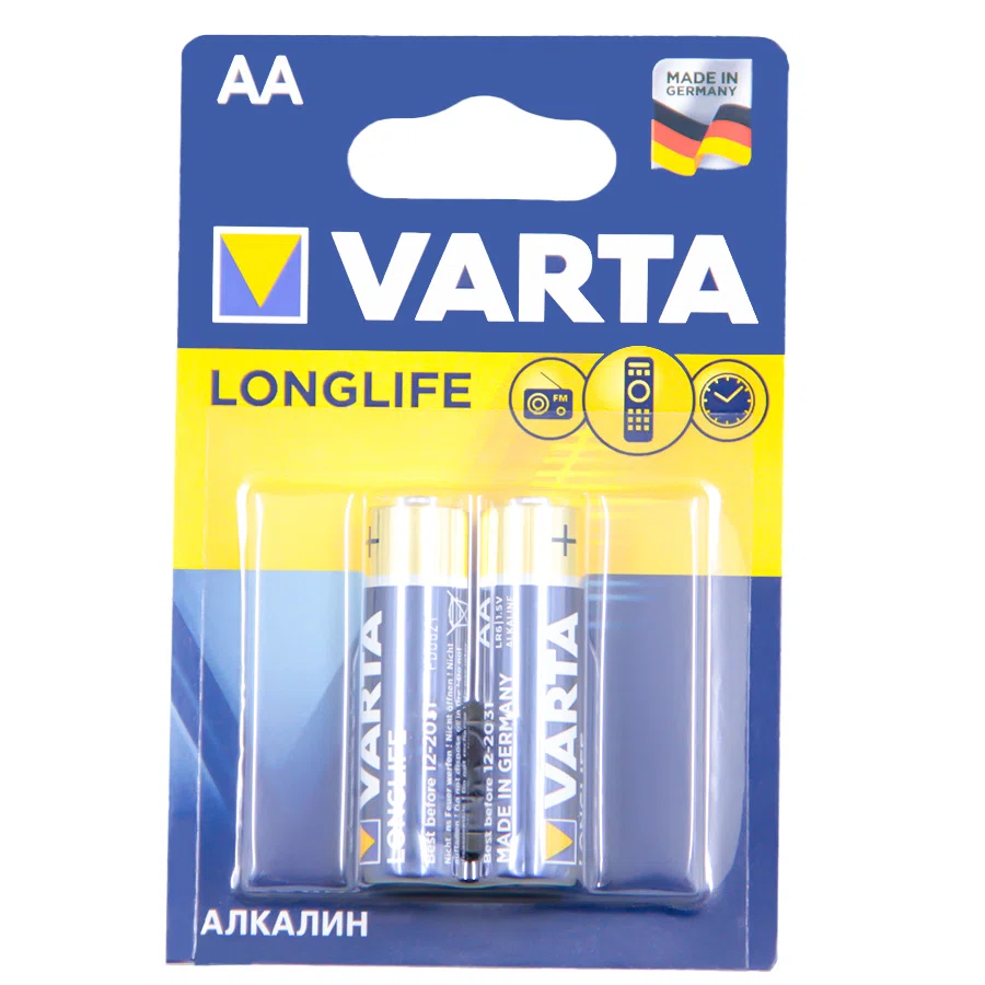 VARTA Батарейка Longlife Алкалин АА LR6/MN1500/1.5V (2шт)