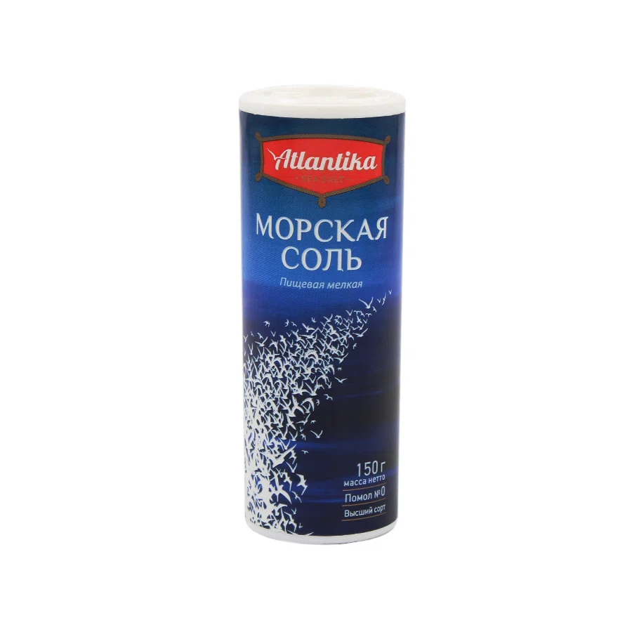 ATLANTIKA Соль морская пищевая мелкая 150гр