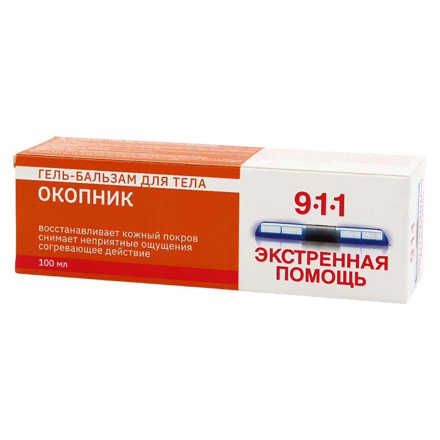 MIRROLLA Гель-бальзам 911 для тела Экстренная помощь Окопник 100мл