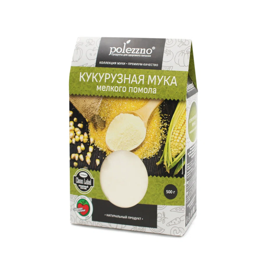 ПОЛЕЗЗНО CLEAN LABEL Мука Кукурузная мелкого помола 500гр