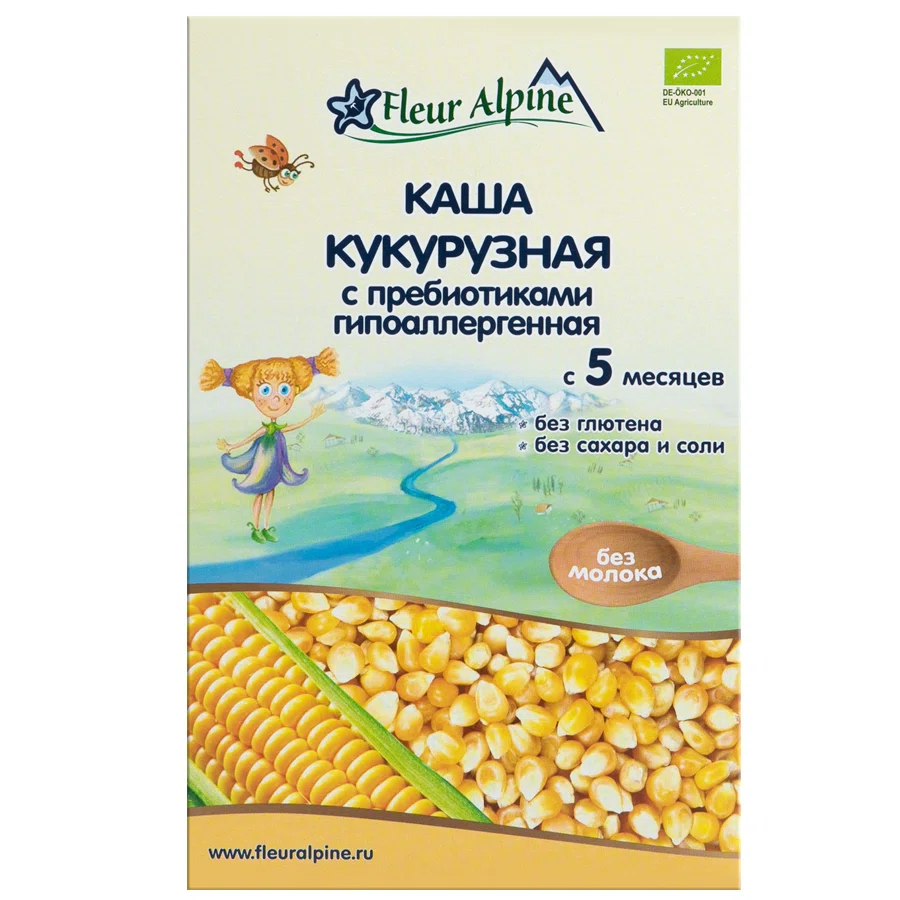 FLEUR ALPINE Каша кукурузная с пребиотиками безмолочная 175гр