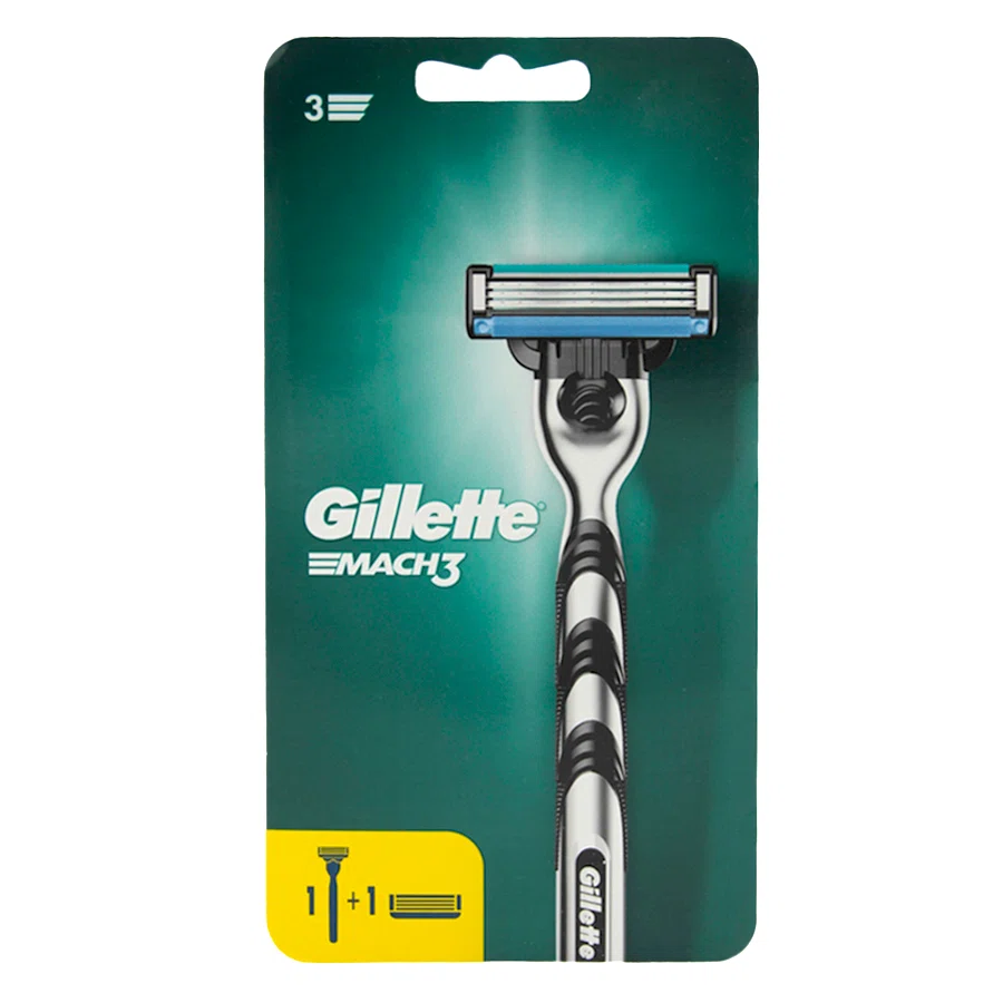GILLETTE Станок бритвенный Mach-3 + 2 запасные кассеты