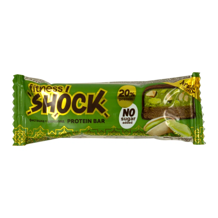 FITNES SHOCK PROTEIN BAR фисташка+шоколад