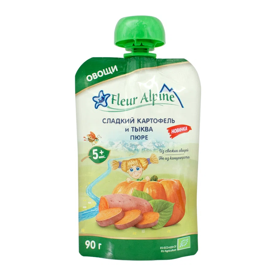 FLEUR ALPINE Пюре Сладкий картофель тыква  5+ пауч 90 гр