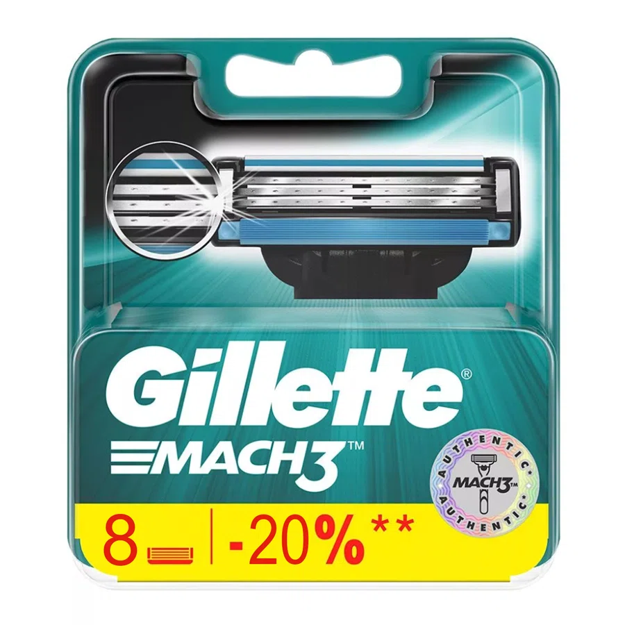 GILLETTE Кассета Mach-3 8 шт