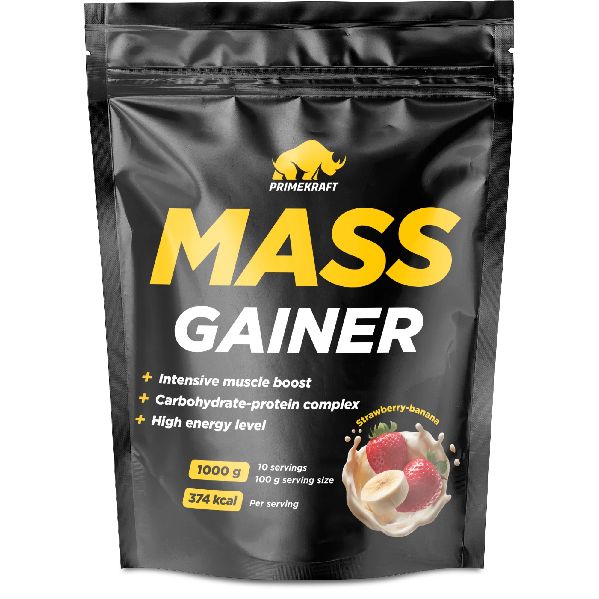 PRIMEKRAFT MASS GAINER Напиток порошок со вкусом клубника-банан 1кг