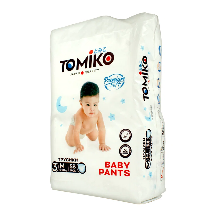 TOMIKO Подгузники -трусики  Premium Soft  M (6-10 кг) 58шт