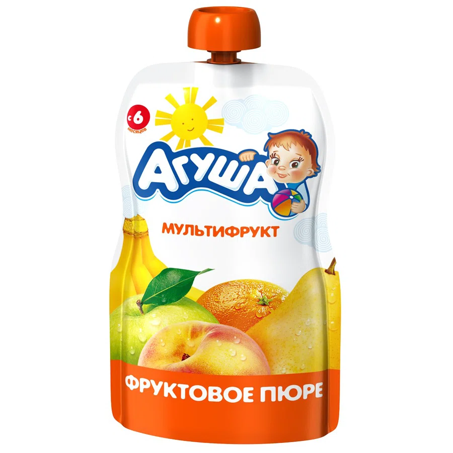 АГУША Пюре фруктовое мультифрукт 6+ 90гр (пауч)